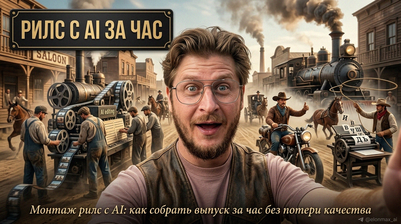 Процесс монтажа видео рилс с использованием искусственного интеллекта для быстрого создания контента