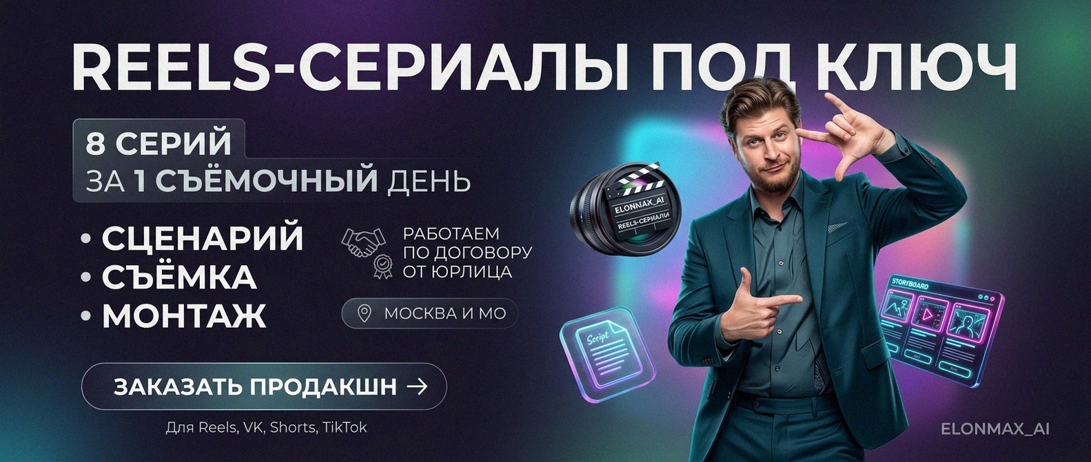 Reels-сериал под ключ от Elonmax_AI