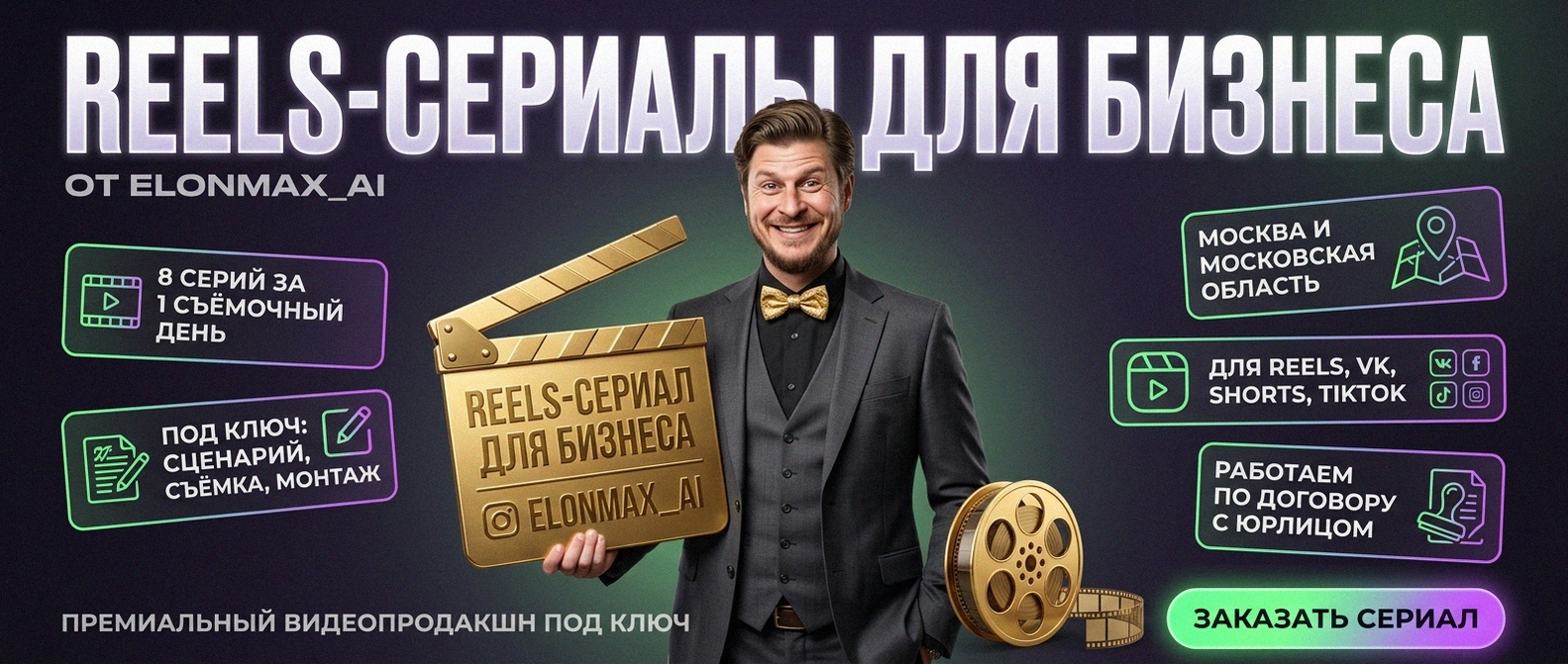Reels-сериал под ключ от Elonmax_AI